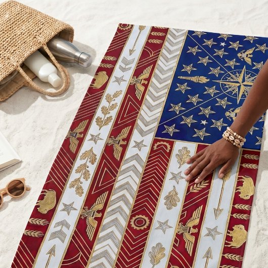 Art Deco Heritage Flag | United States ビーチタオル