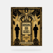 Art Deco Honoring Our Heroes Memorial Day アクリルサイン (正面)