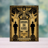Art Deco Honoring Our Heroes Memorial Day アクリルサイン (ニュートラル)