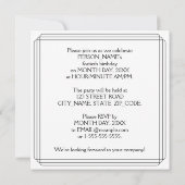 Art Deco Inspired 40th Birthday Party, Custom Name 招待状 (裏面)