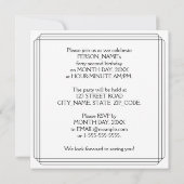 Art Deco Inspired 42nd Birthday Party, Custom Name 招待状 (裏面)