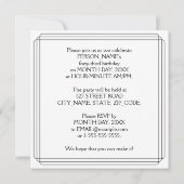 Art Deco Inspired 43rd Birthday Party, Custom Name 招待状 (裏面)