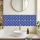 Art Deco Jellyfish Purple Pink Teal Geometric タイル