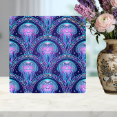 Art Deco Jellyfish Purple Pink Teal Geometric  タイル