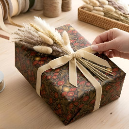 Art Deco Kestrels & Poppies | Bold Decorative Art ラッピングペーパー