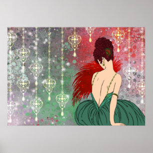 Art Deco Lady with Jewels - BIANCA: Christmas Past ポスター