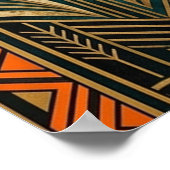 Art Deco Leaping Black Cat Wall Art ポスター (角)