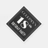 Art Deco Look 18th Birthday Party With Custom Name スタンダードランチョンナプキン (角)