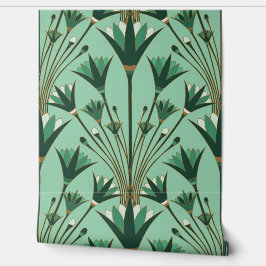 Art Deco Lotus - Scallop Lotus - Mint Green 壁紙
