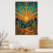 Art Deco Majestic Mesa Poster - Geometric Desert ポスター (キッチン)