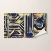 Art-deco marble Black and gold Jazzy Geometric  バスタオルセット (ハンドタオル)