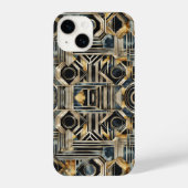 Art-deco marble Black and gold Jazzy Geometric  iPhoneケース (裏面)