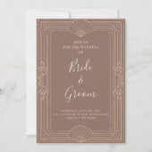 Art Deco Mauve Champagne Gold Editable Wedding 招待状 (正面)