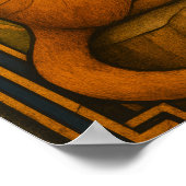 Art Deco Meerkat Illustration ポスター (角)