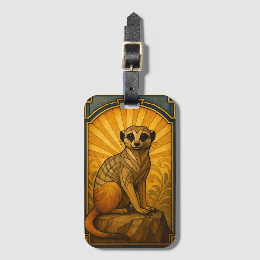 Art Deco Meerkat Illustration ラゲッジタグ (正面縦)