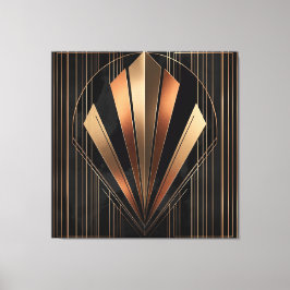 Art Deco Metallic Geometric Elegance キャンバスプリント