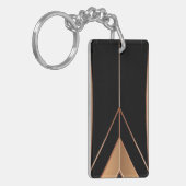 Art Deco Metallic Geometric Elegance キーホルダー (正面左)