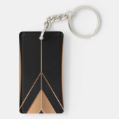 Art Deco Metallic Geometric Elegance キーホルダー (裏面)
