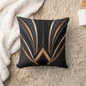 Art Deco Metallic Geometric Elegance クッション (ブランケット)