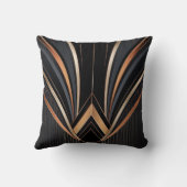 Art Deco Metallic Geometric Elegance クッション (裏面)