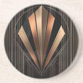 Art Deco Metallic Geometric Elegance コースター