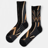 Art Deco Metallic Geometric Elegance ソックス (左)