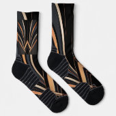 Art Deco Metallic Geometric Elegance ソックス (右)