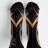 Art Deco Metallic Geometric Elegance ソックス (上部)