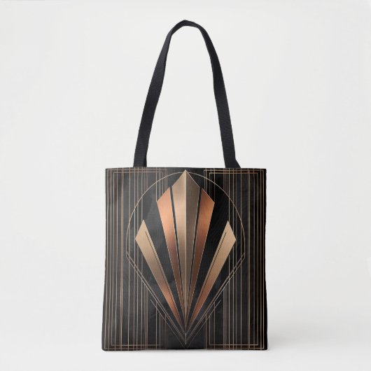 Art Deco Metallic Geometric Elegance トートバッグ (正面)
