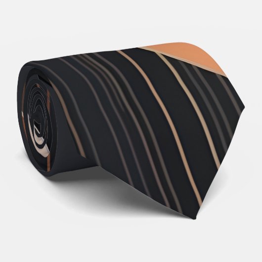 Art Deco Metallic Geometric Elegance ネクタイ (ロール)