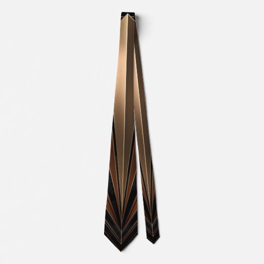Art Deco Metallic Geometric Elegance ネクタイ (正面)