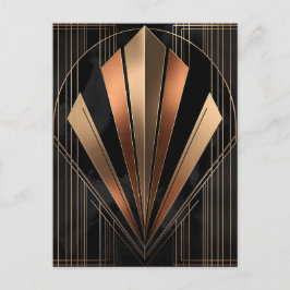 Art Deco Metallic Geometric Elegance ポストカード