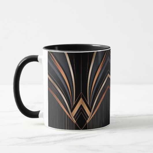 Art Deco Metallic Geometric Elegance マグカップ (左)