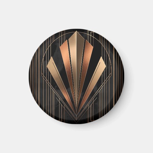 Art Deco Metallic Geometric Elegance マグネット (正面)