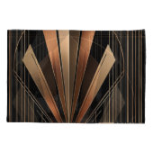 Art Deco Metallic Geometric Elegance 枕カバー (裏面)