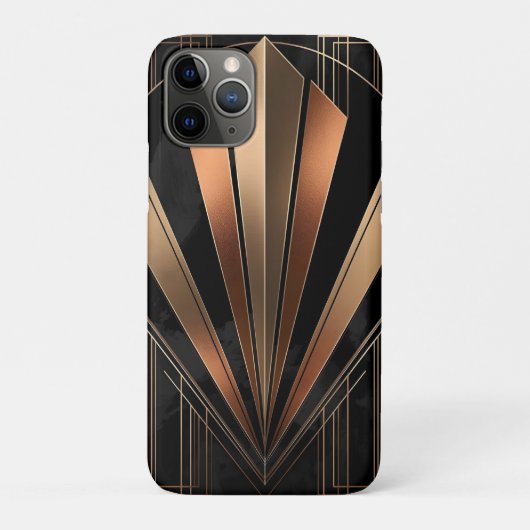 Art Deco Metallic Geometric Elegance Case-Mate iPhoneケース (裏)