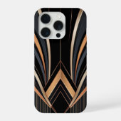 Art Deco Metallic Geometric Elegance iPhoneケース (裏面)