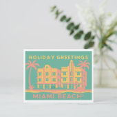 Art Deco Miami Beach Holiday Postcard ポストカード (スタンド正面)