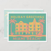 Art Deco Miami Beach Holiday Postcard ポストカード (正面/裏面)