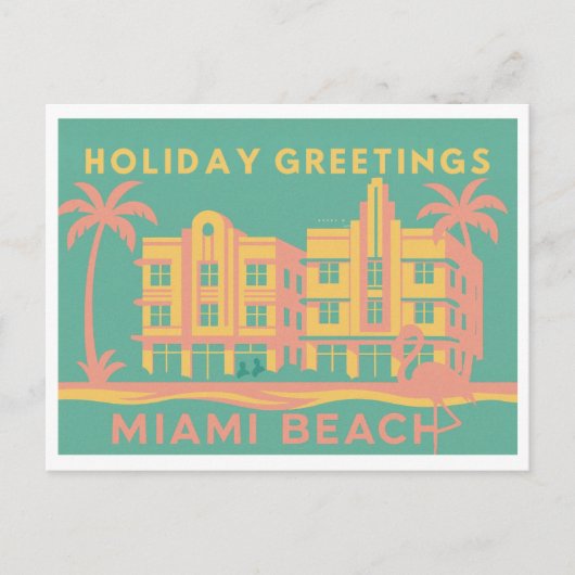 Art Deco Miami Beach Holiday Postcard ポストカード (正面)