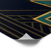 Art Deco Minimal Cat Profile Wall Art ポスター (角)