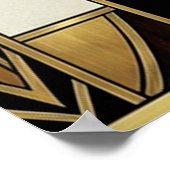 Art Deco Minimalist Noir Archway Cat ポスター (角)