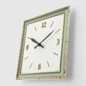 Art Deco Mint スクエア壁時計 (傾斜)