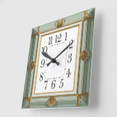Art Deco Mint スクエア壁時計 (傾斜)