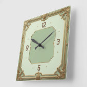Art Deco Mint スクエア壁時計 (傾斜)