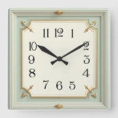 Art Deco Mint スクエア壁時計 (正面)