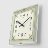 Art Deco Mint スクエア壁時計 (傾斜)
