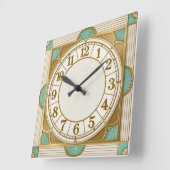 Art Deco Mint スクエア壁時計 (傾斜)