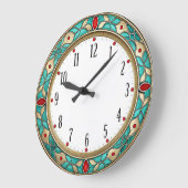 Art Deco Mint Wall ラージ壁時計 (傾斜)