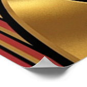 Art Deco Modern Golden Tuxedo Cat Wall Art ポスター (角)